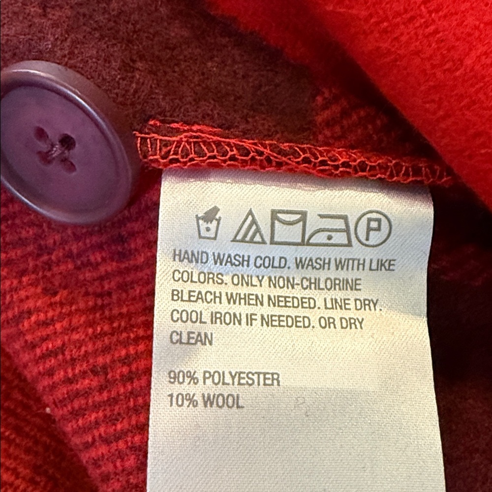 G by Giuliana Black Label Red and Black Wool Blend coat - Picture 10 of 10